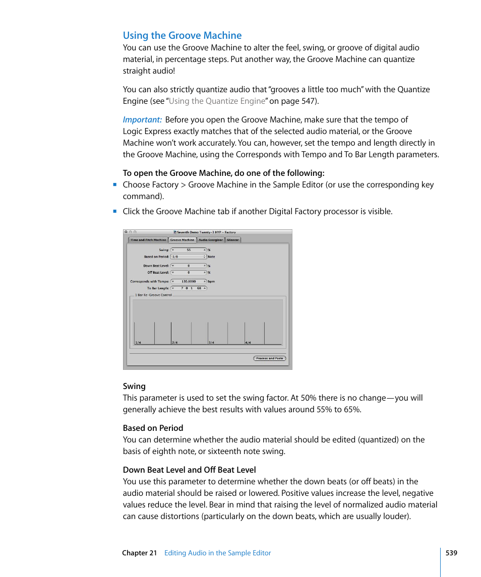 Using the groove machine | Apple Logic Express 8 User Manual | Page 539 / 1055