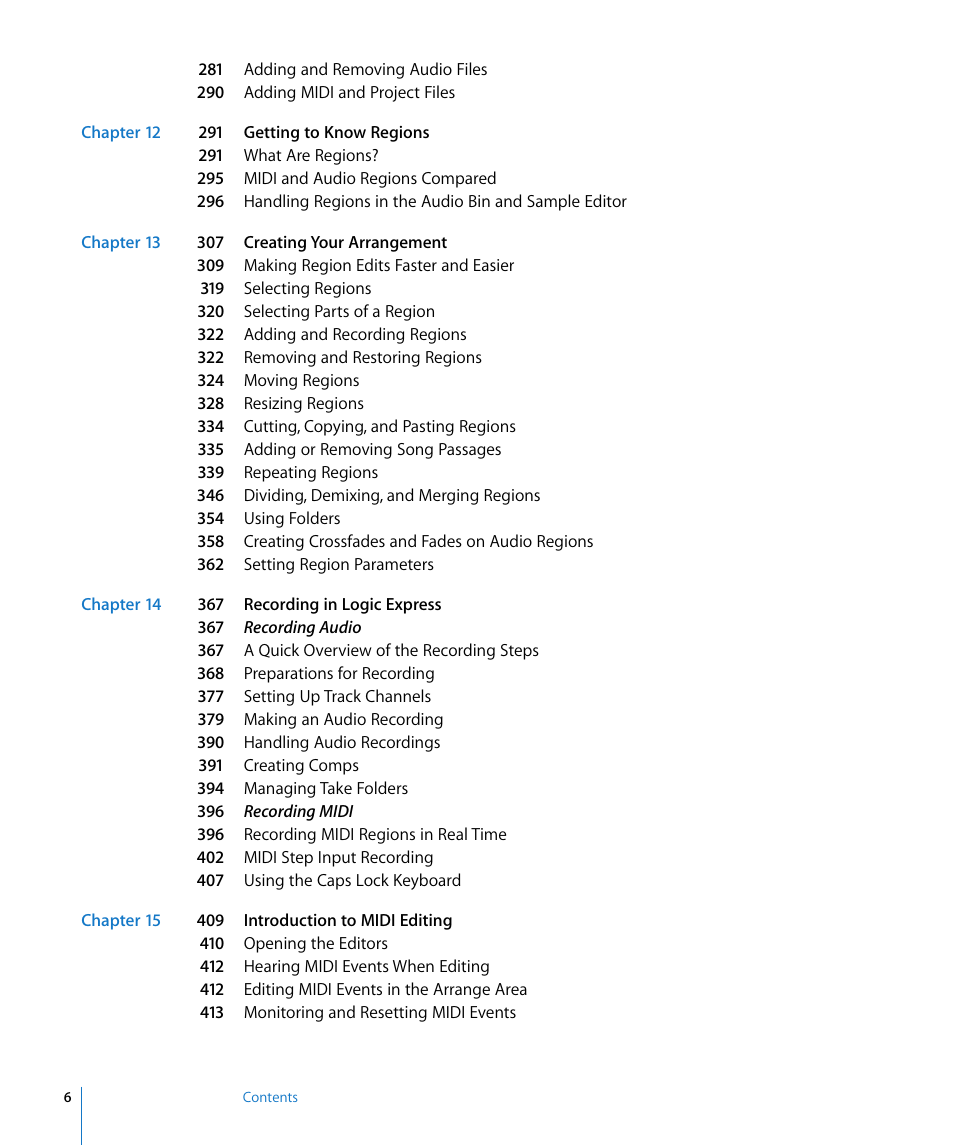 Apple Logic Express 8 User Manual | Page 6 / 1055
