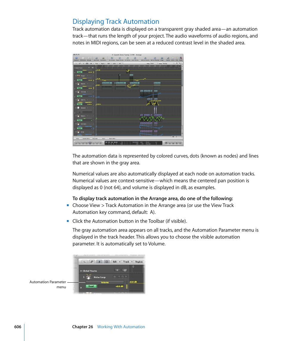 Displaying track automation | Apple Logic Express 8 User Manual | Page 606 / 1055