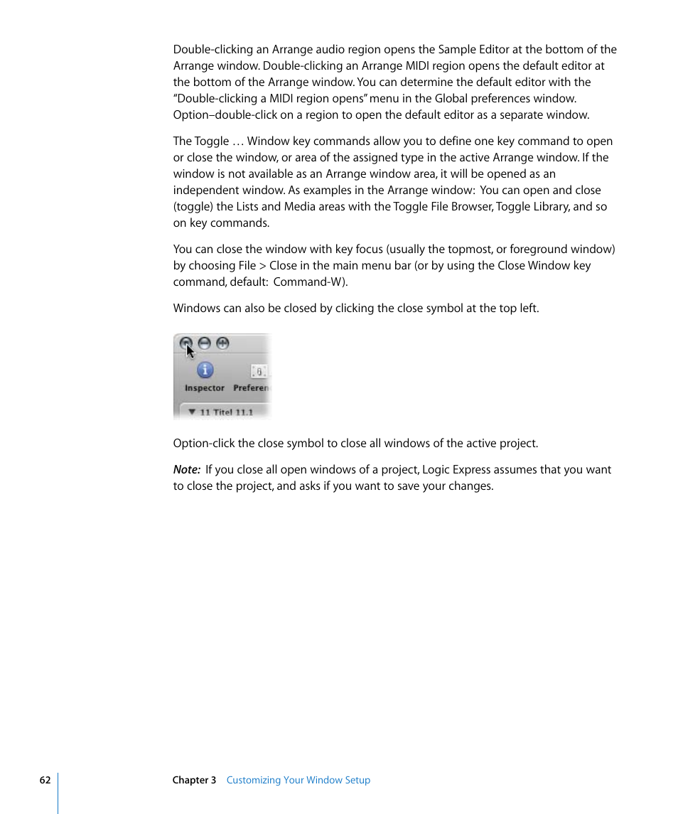 Apple Logic Express 8 User Manual | Page 62 / 1055
