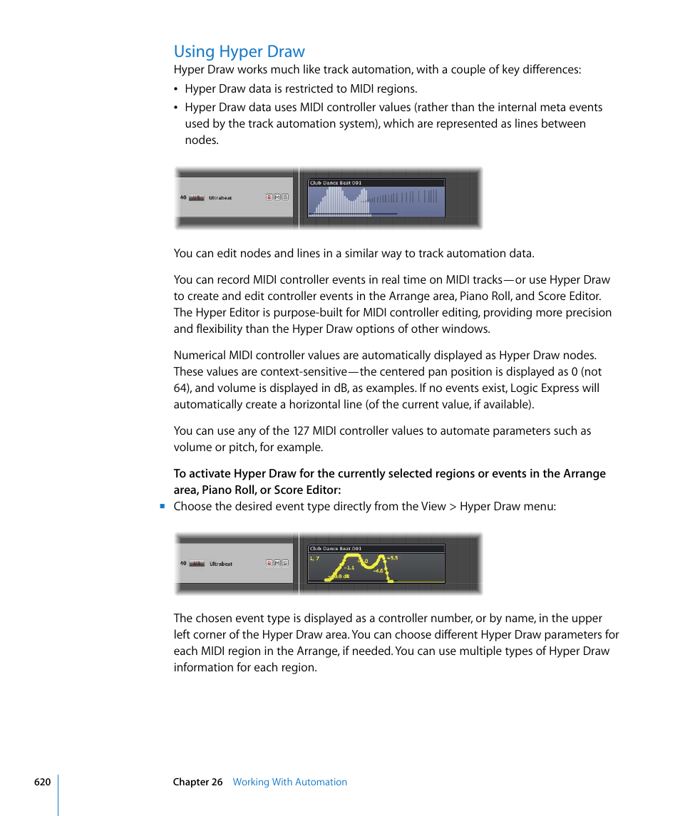 Using hyper draw, Ormation see | Apple Logic Express 8 User Manual | Page 620 / 1055