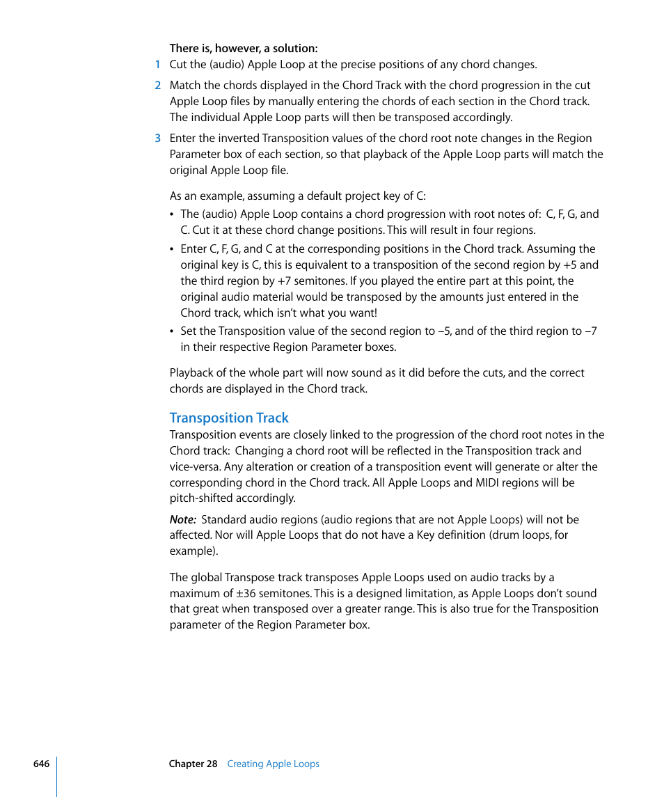 Transposition track | Apple Logic Express 8 User Manual | Page 646 / 1055