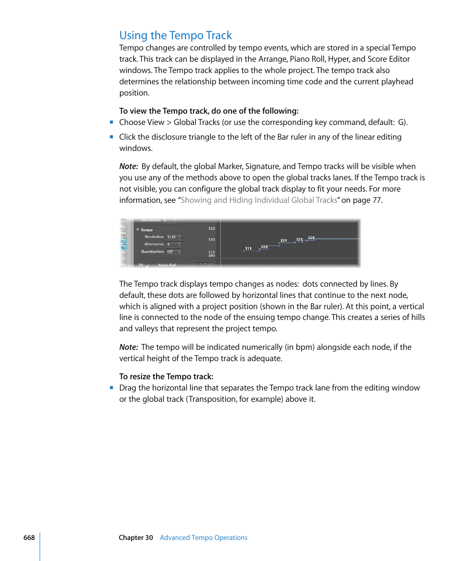 Using the tempo track | Apple Logic Express 8 User Manual | Page 668 / 1055