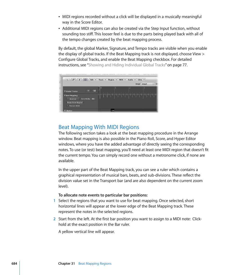 Beat mapping with midi regions | Apple Logic Express 8 User Manual | Page 684 / 1055