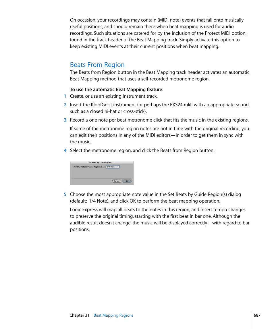 Beats from region | Apple Logic Express 8 User Manual | Page 687 / 1055