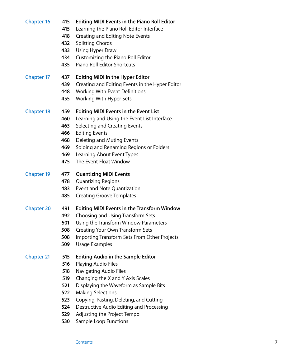 Apple Logic Express 8 User Manual | Page 7 / 1055