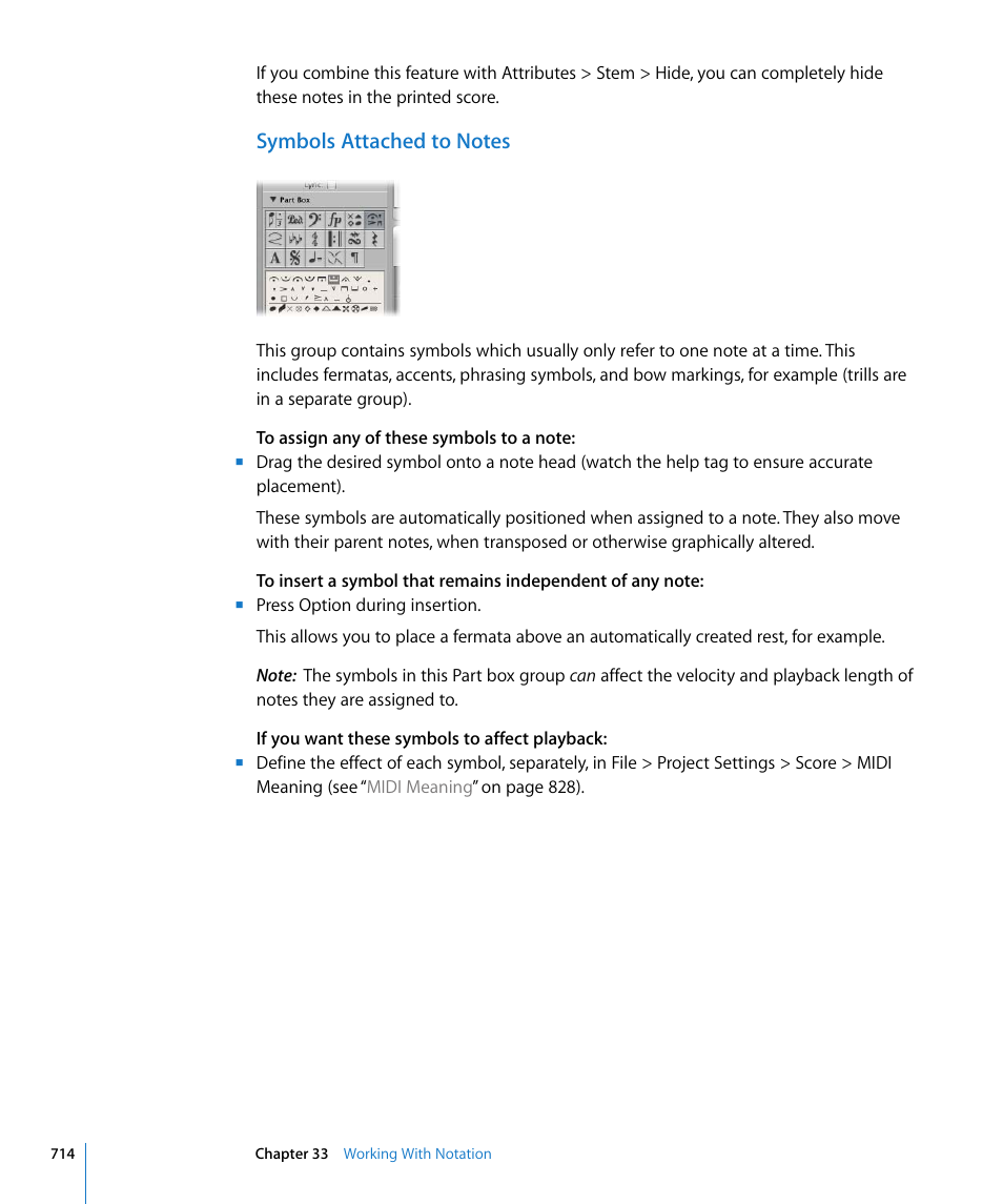 Symbols attached to notes | Apple Logic Express 8 User Manual | Page 714 / 1055
