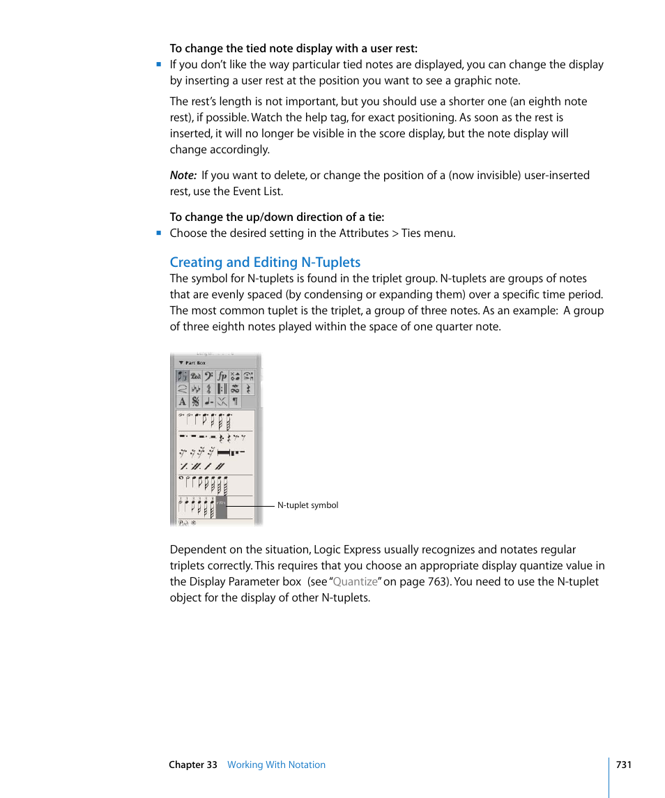 Creating and editing n-tuplets | Apple Logic Express 8 User Manual | Page 731 / 1055