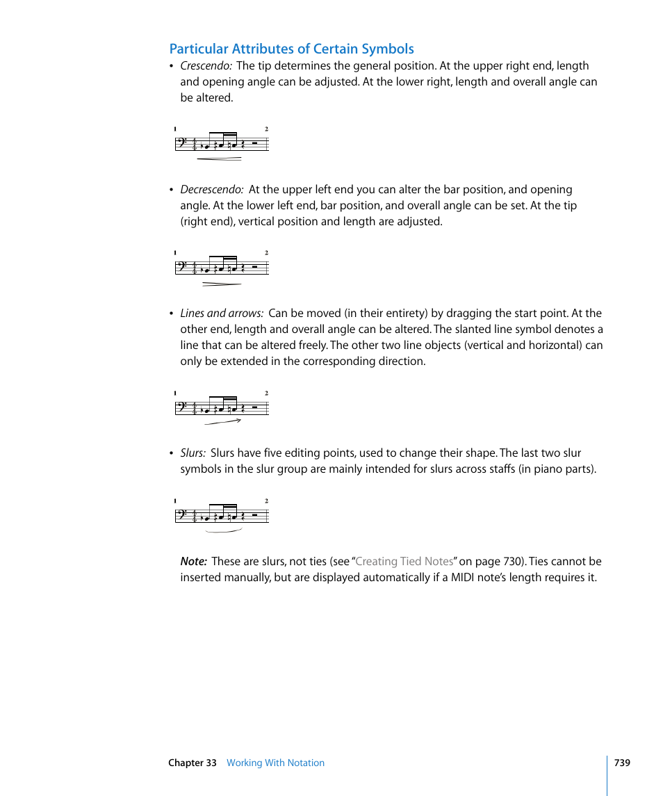 Particular attributes of certain symbols | Apple Logic Express 8 User Manual | Page 739 / 1055