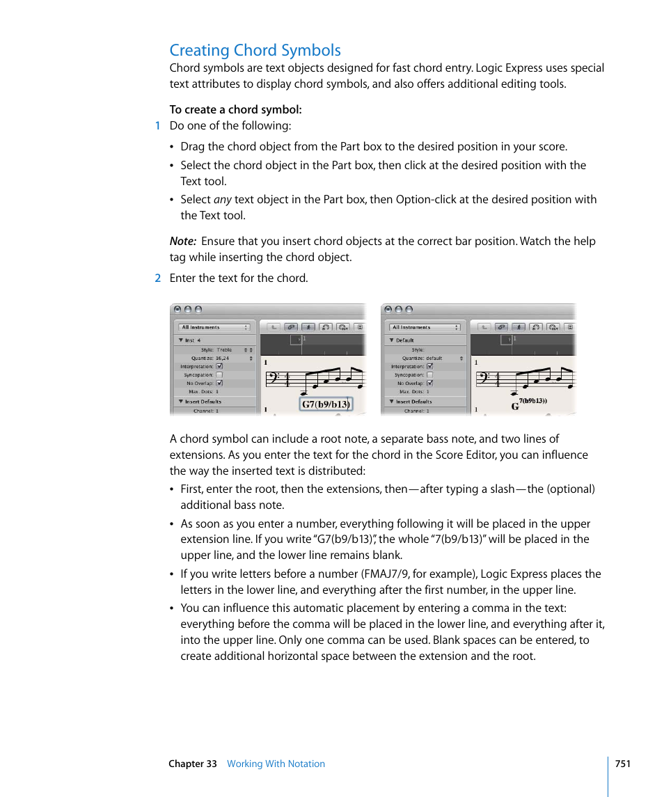 Creating chord symbols | Apple Logic Express 8 User Manual | Page 751 / 1055