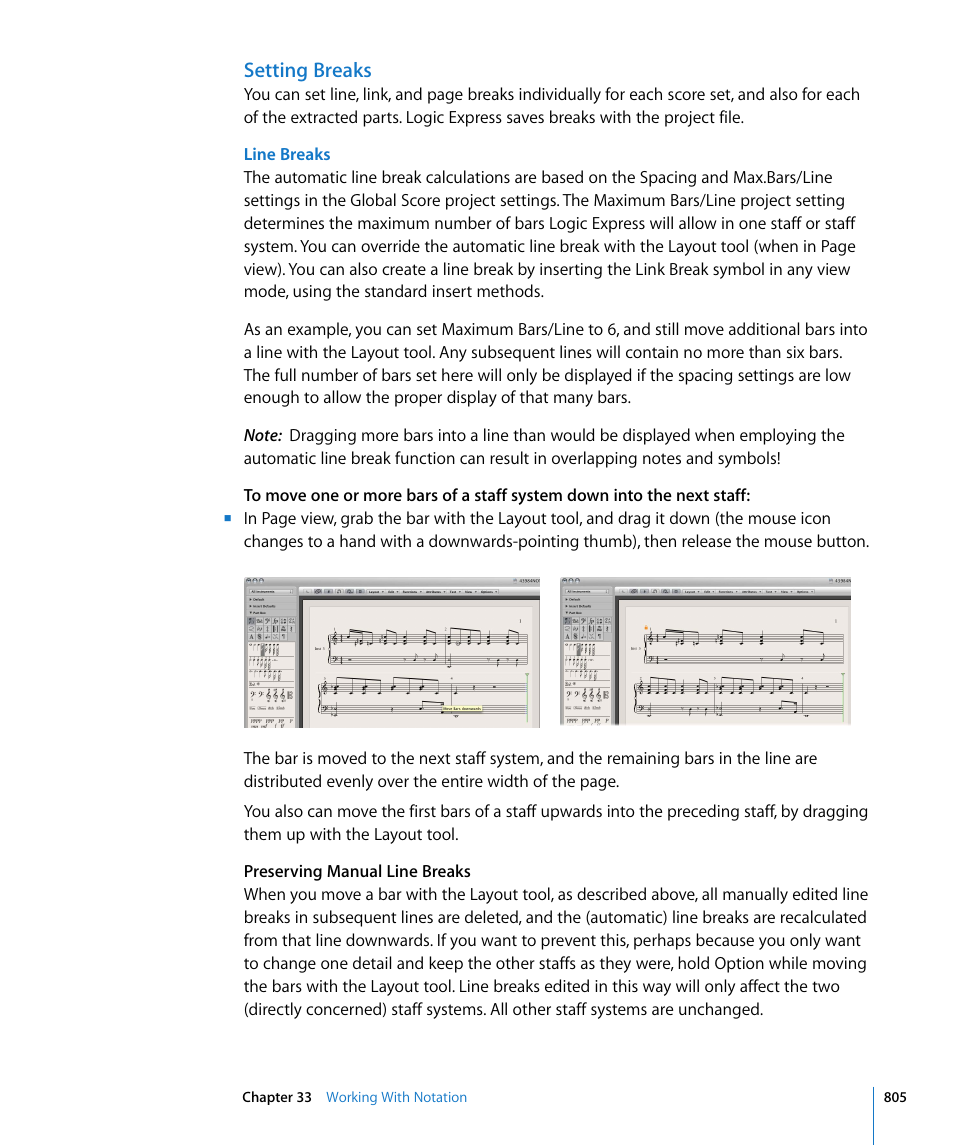 Setting breaks | Apple Logic Express 8 User Manual | Page 805 / 1055