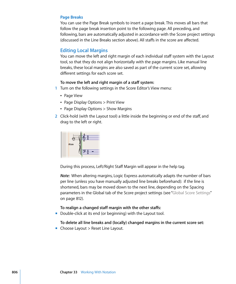Editing local margins | Apple Logic Express 8 User Manual | Page 806 / 1055