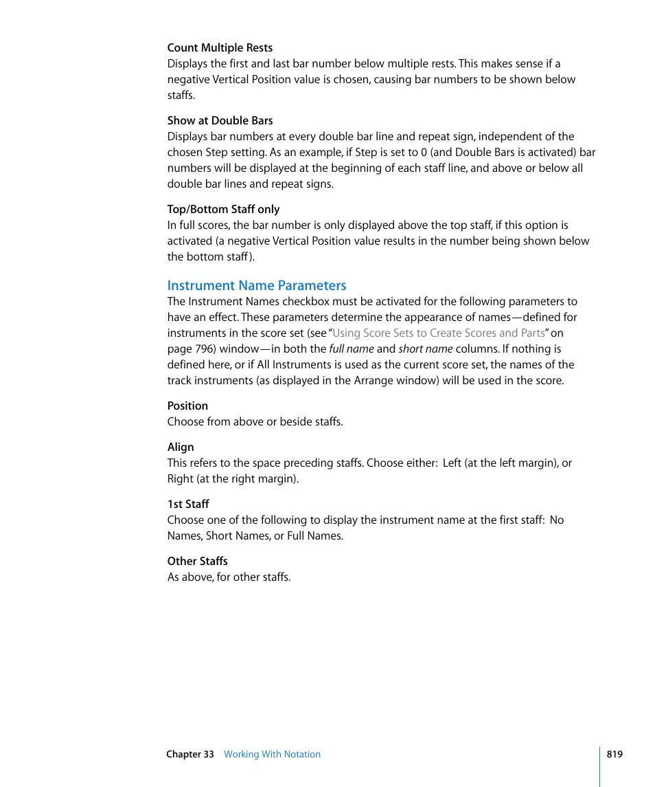 Instrument name parameters | Apple Logic Express 8 User Manual | Page 819 / 1055