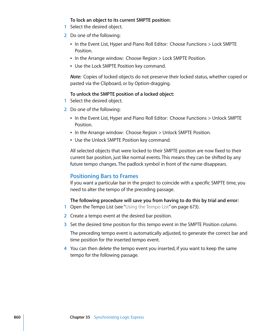 Positioning bars to frames | Apple Logic Express 8 User Manual | Page 860 / 1055