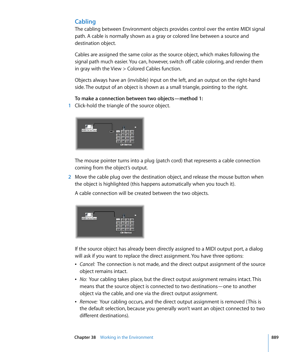 Cabling | Apple Logic Express 8 User Manual | Page 889 / 1055