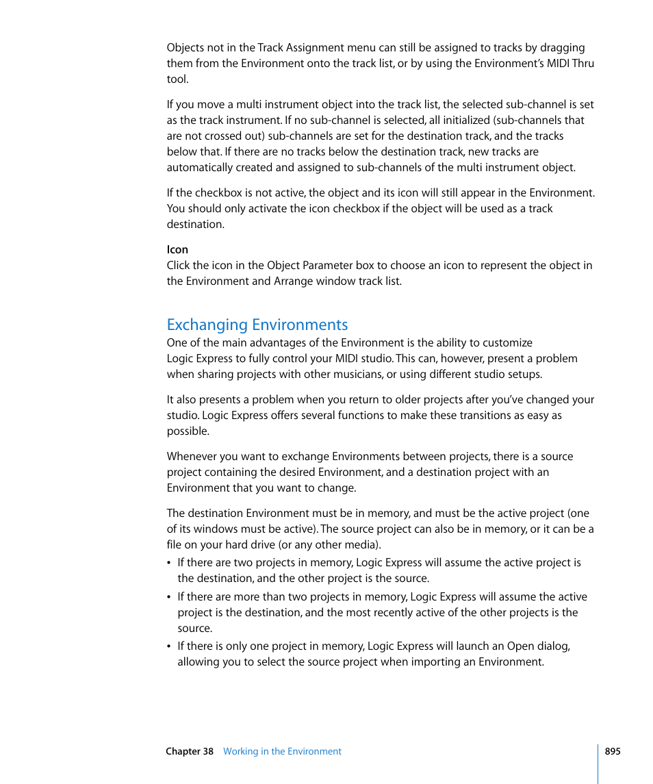 Exchanging environments | Apple Logic Express 8 User Manual | Page 895 / 1055