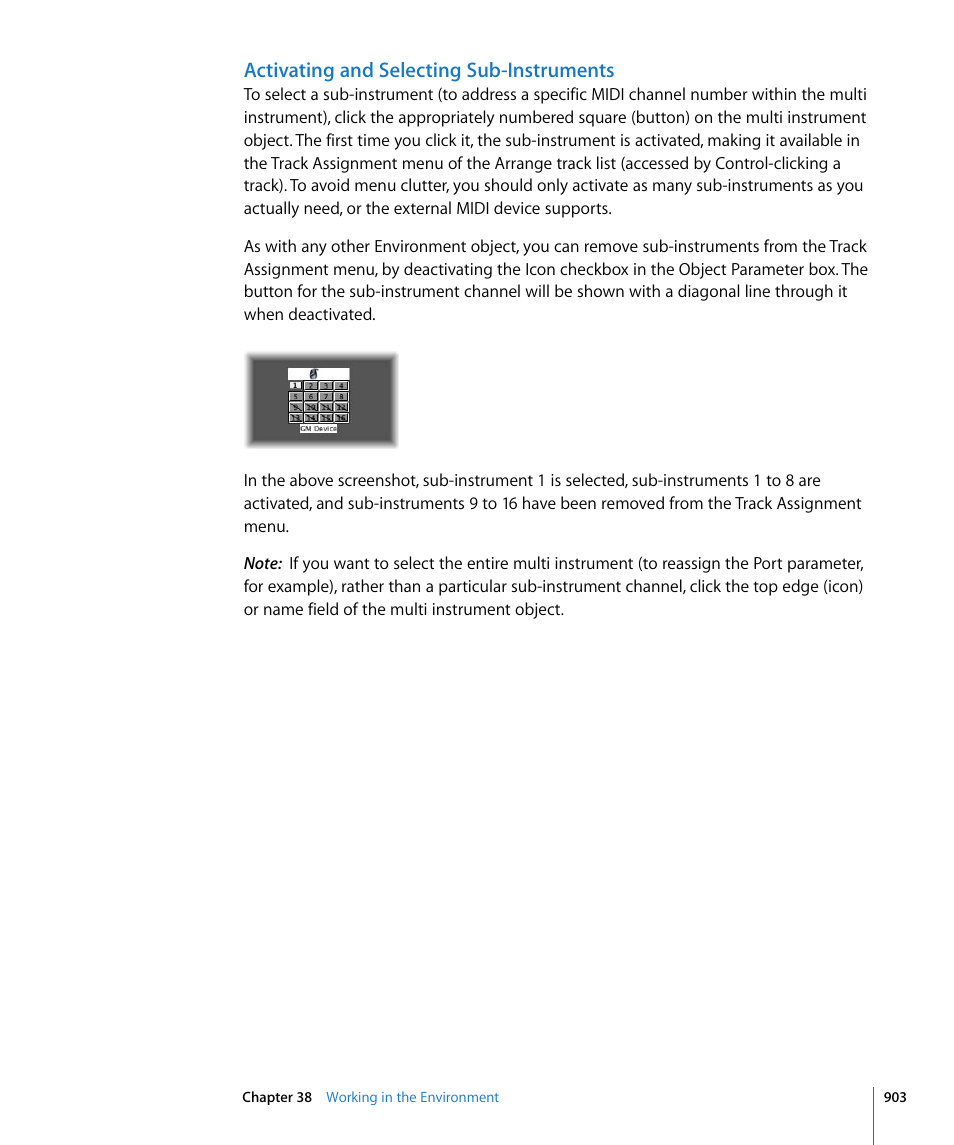 Activating and selecting sub-instruments | Apple Logic Express 8 User Manual | Page 903 / 1055