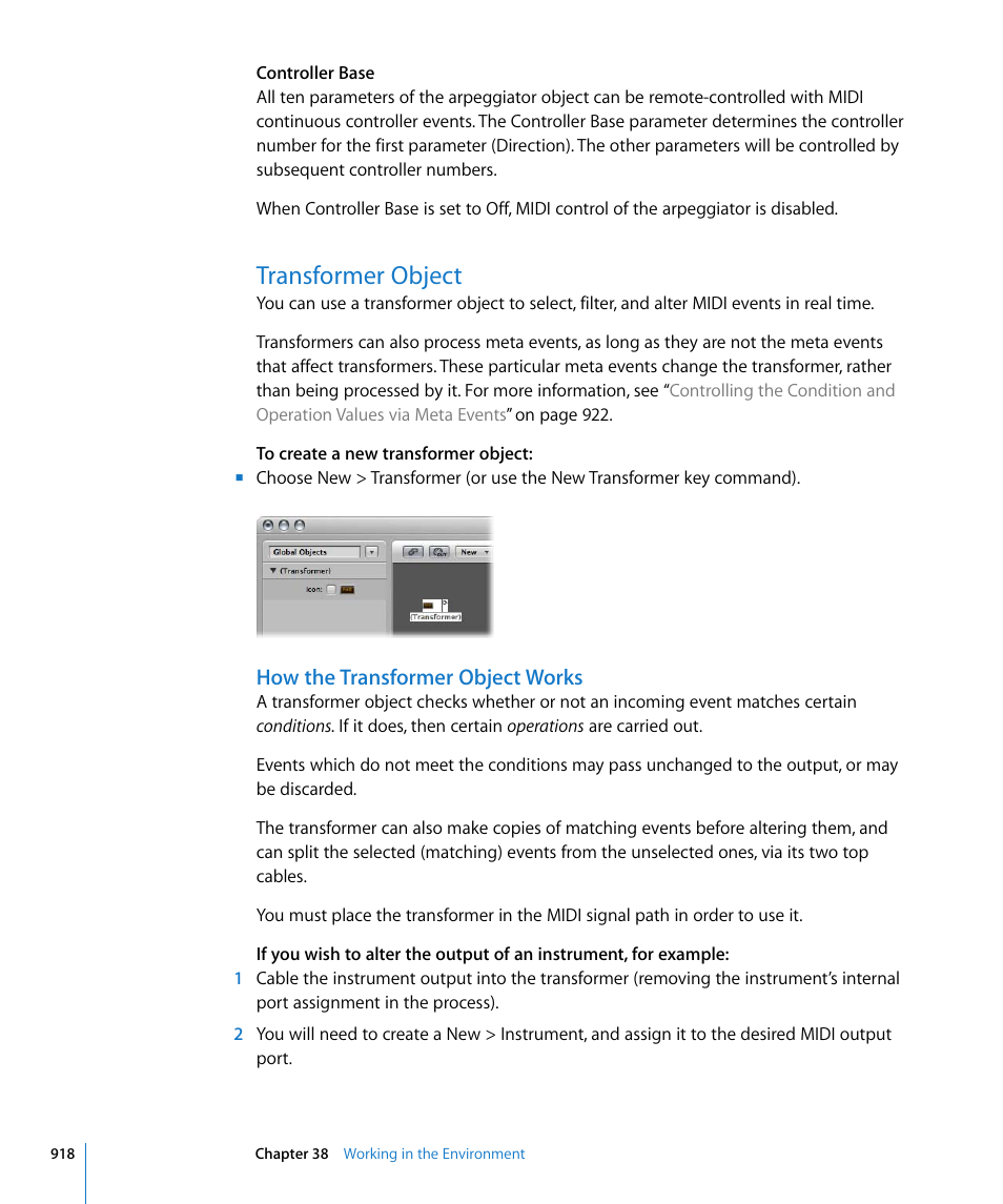 Transformer object, How the transformer object works | Apple Logic Express 8 User Manual | Page 918 / 1055