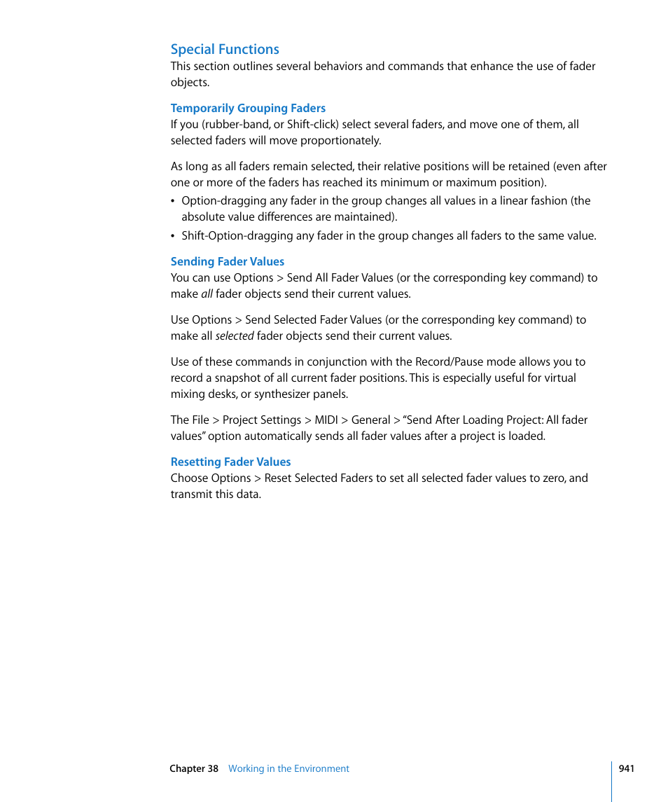 Special functions | Apple Logic Express 8 User Manual | Page 941 / 1055