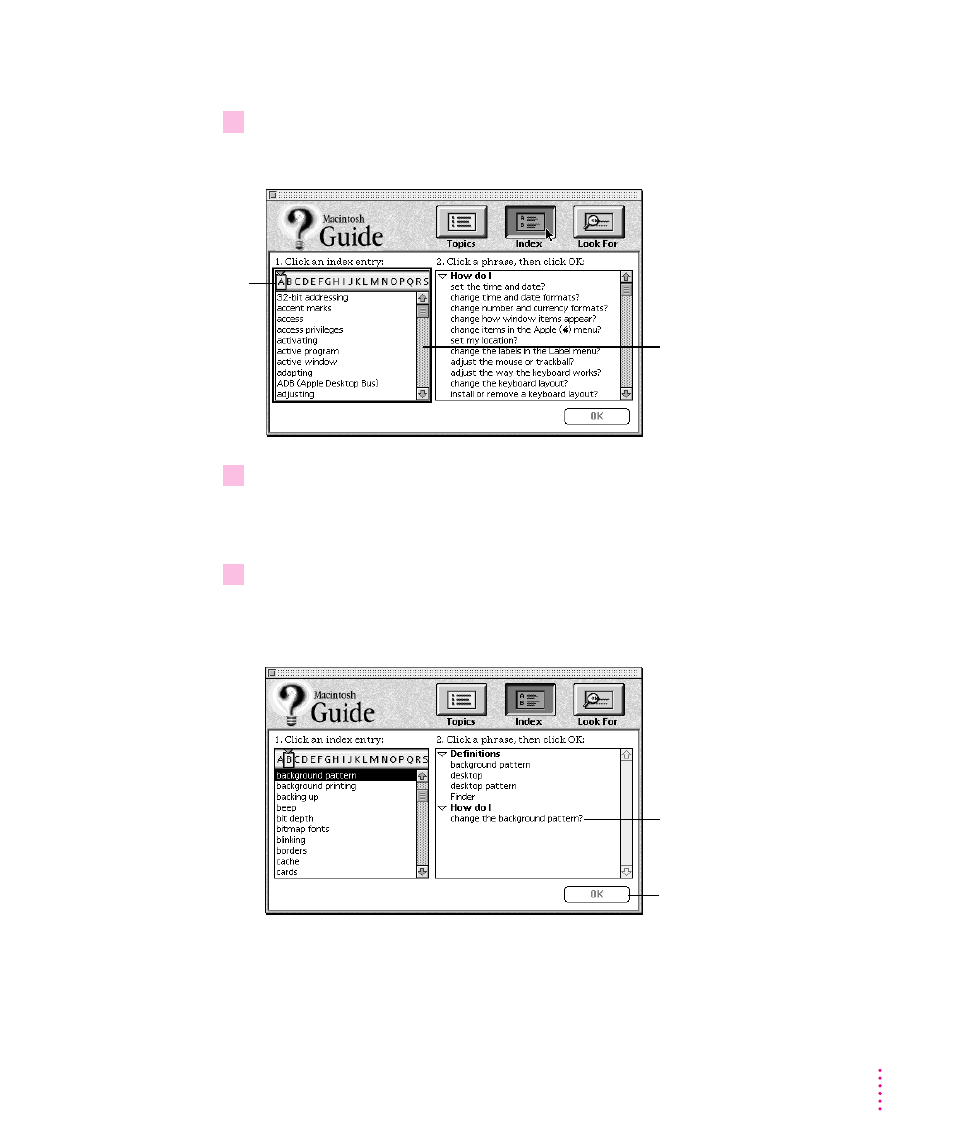 Getting answers with the index button | Apple PowerBook (5300 Series) User Manual | Page 40 / 185