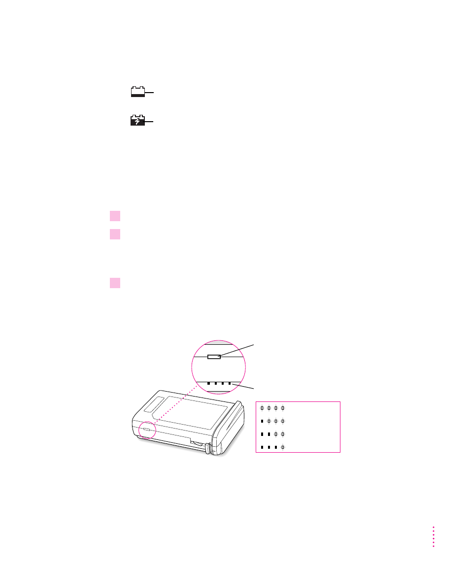 Using the battery icon, Using the battery level indicator lights | Apple PowerBook (5300 Series) User Manual | Page 84 / 185