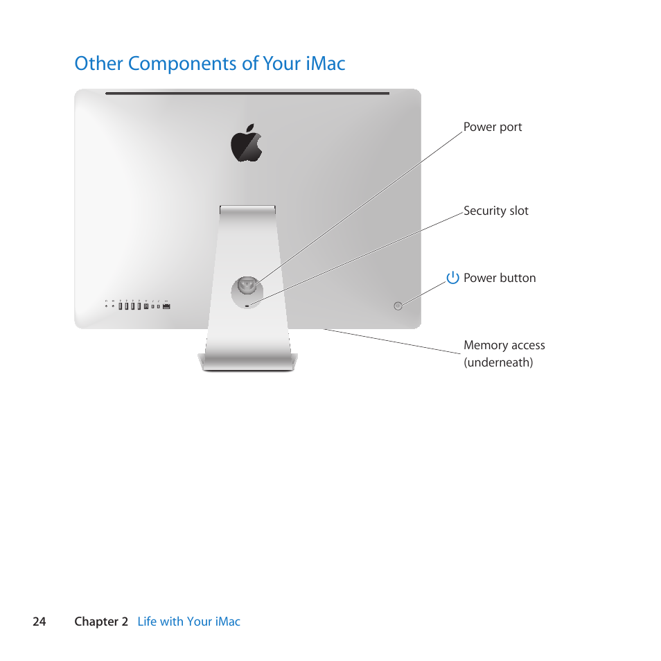 Other components of your imac, 24 other components of your imac | Apple iMac (21.5-inch and 27-inch, Mid 2011) User Manual | Page 24 / 88