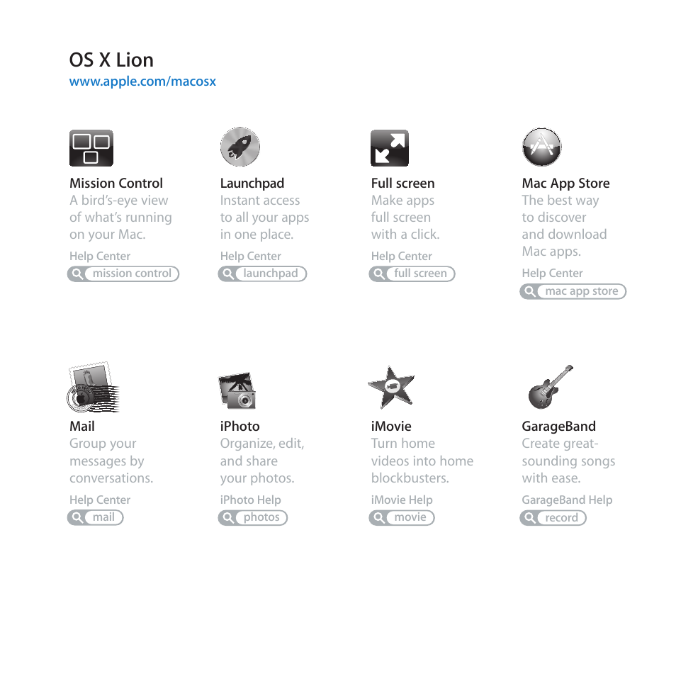 Os x lion | Apple iMac (21.5-inch and 27-inch, Mid 2011) User Manual | Page 3 / 88