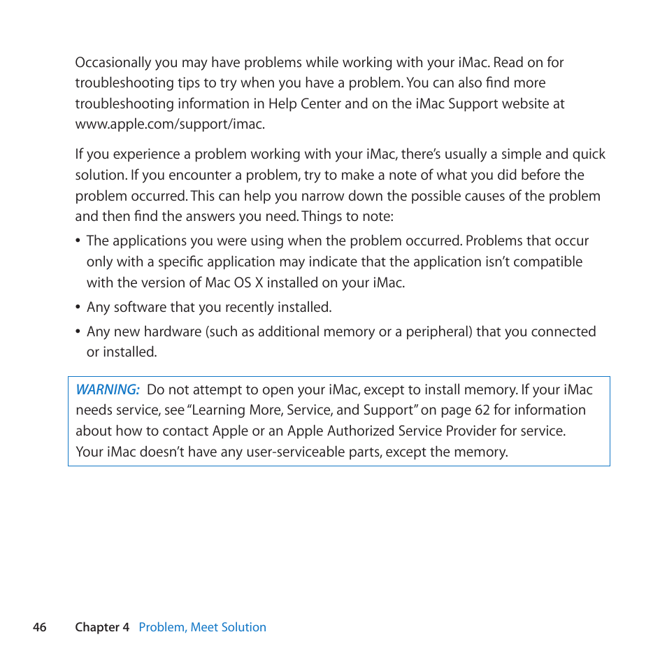 Apple iMac (21.5-inch and 27-inch, Mid 2011) User Manual | Page 46 / 88