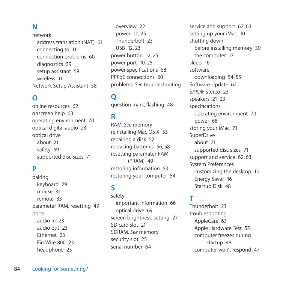 Apple iMac (21.5-inch and 27-inch, Mid 2011) User Manual | Page 84 / 88