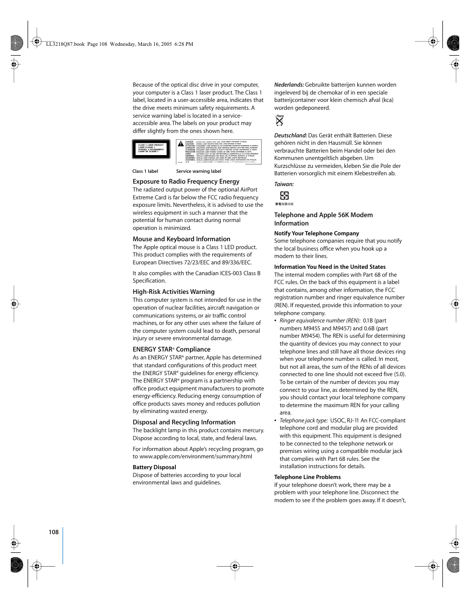 Apple Power Mac G5 (Early 2005) User Manual | Page 108 / 120