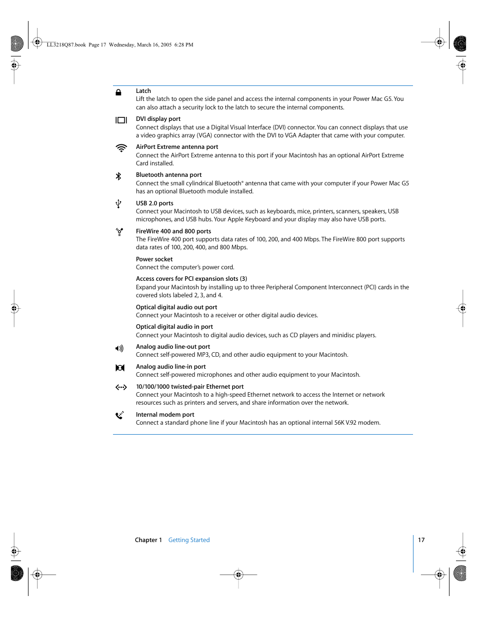 Apple Power Mac G5 (Early 2005) User Manual | Page 17 / 120