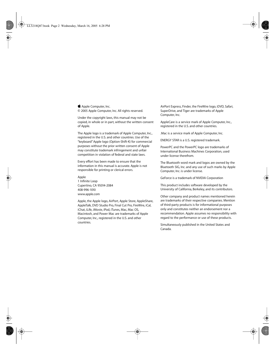 Apple Power Mac G5 (Early 2005) User Manual | Page 2 / 120