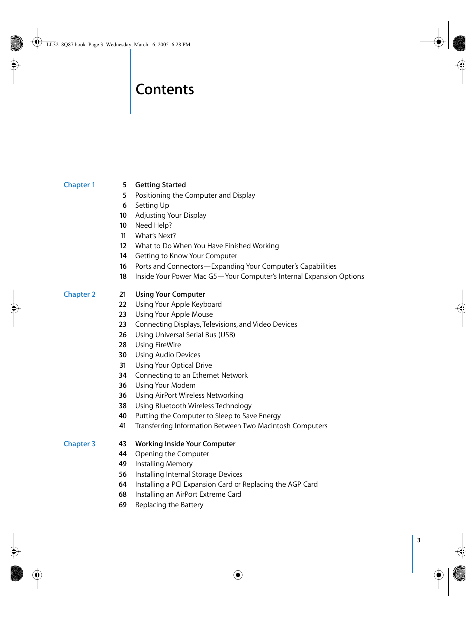 Apple Power Mac G5 (Early 2005) User Manual | Page 3 / 120