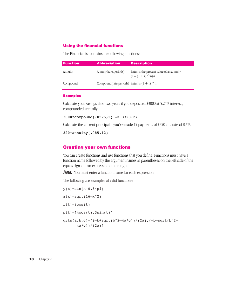 Apple Newton Works Graphing Calculator User Manual | Page 18 / 44