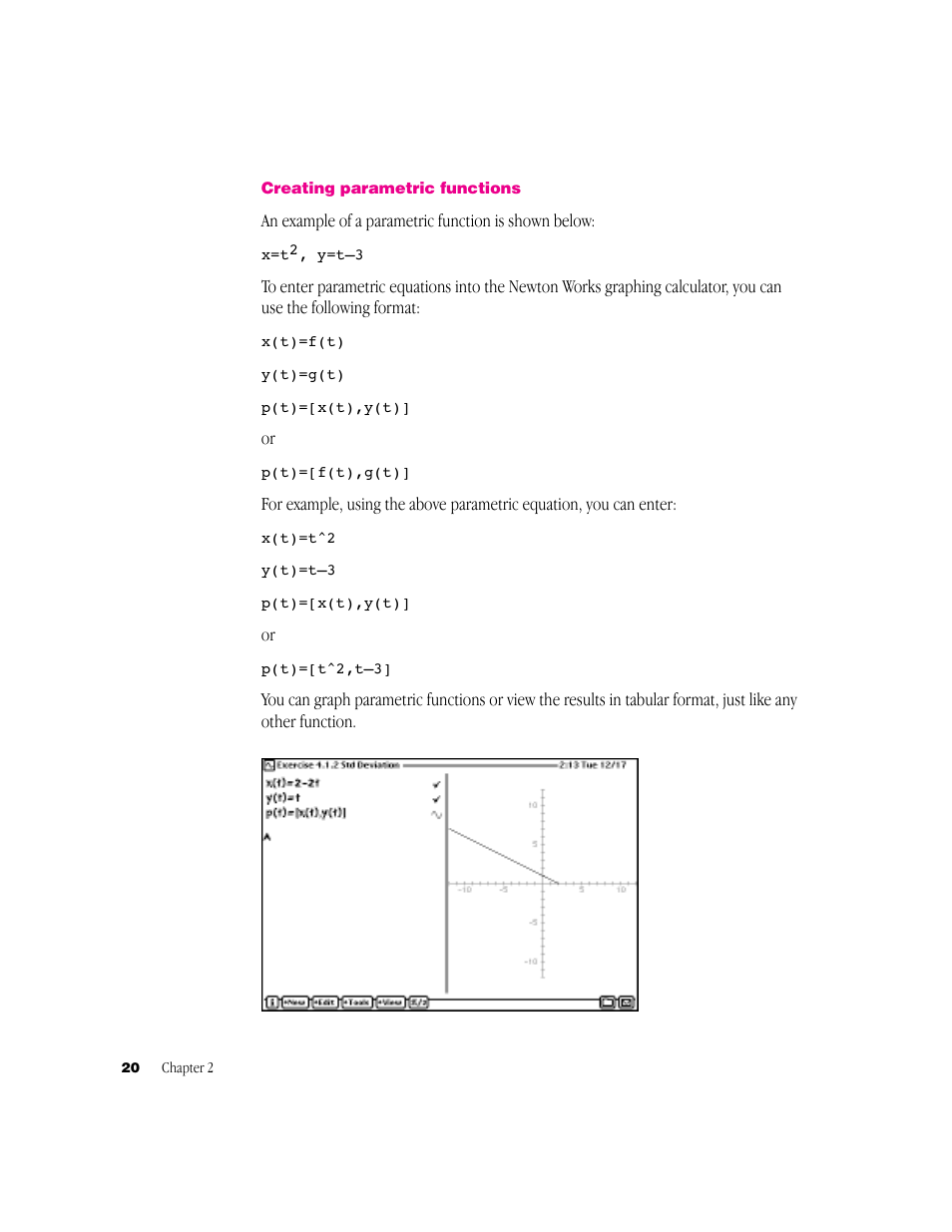 Apple Newton Works Graphing Calculator User Manual | Page 20 / 44