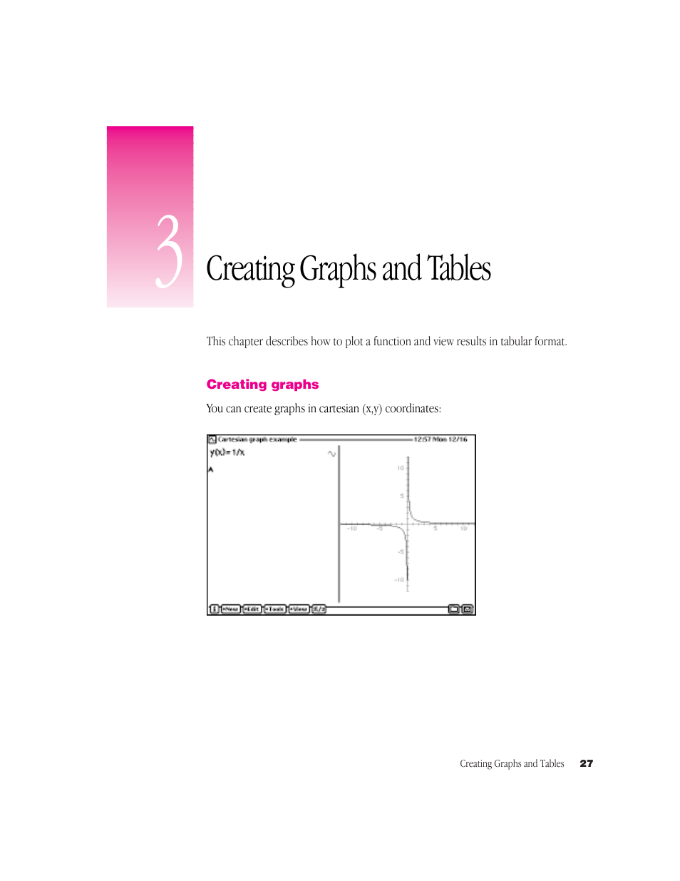 Creating graphs and tables | Apple Newton Works Graphing Calculator User Manual | Page 27 / 44