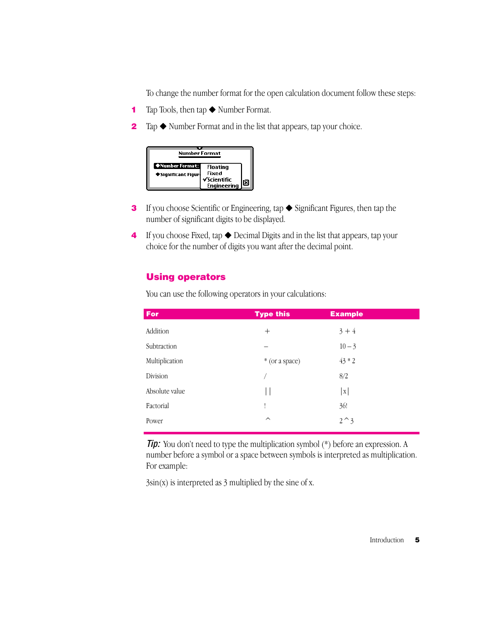 Apple Newton Works Graphing Calculator User Manual | Page 5 / 44