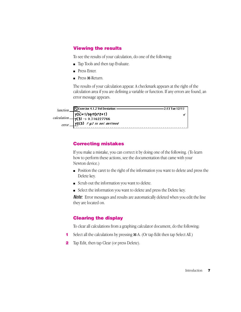 Apple Newton Works Graphing Calculator User Manual | Page 7 / 44