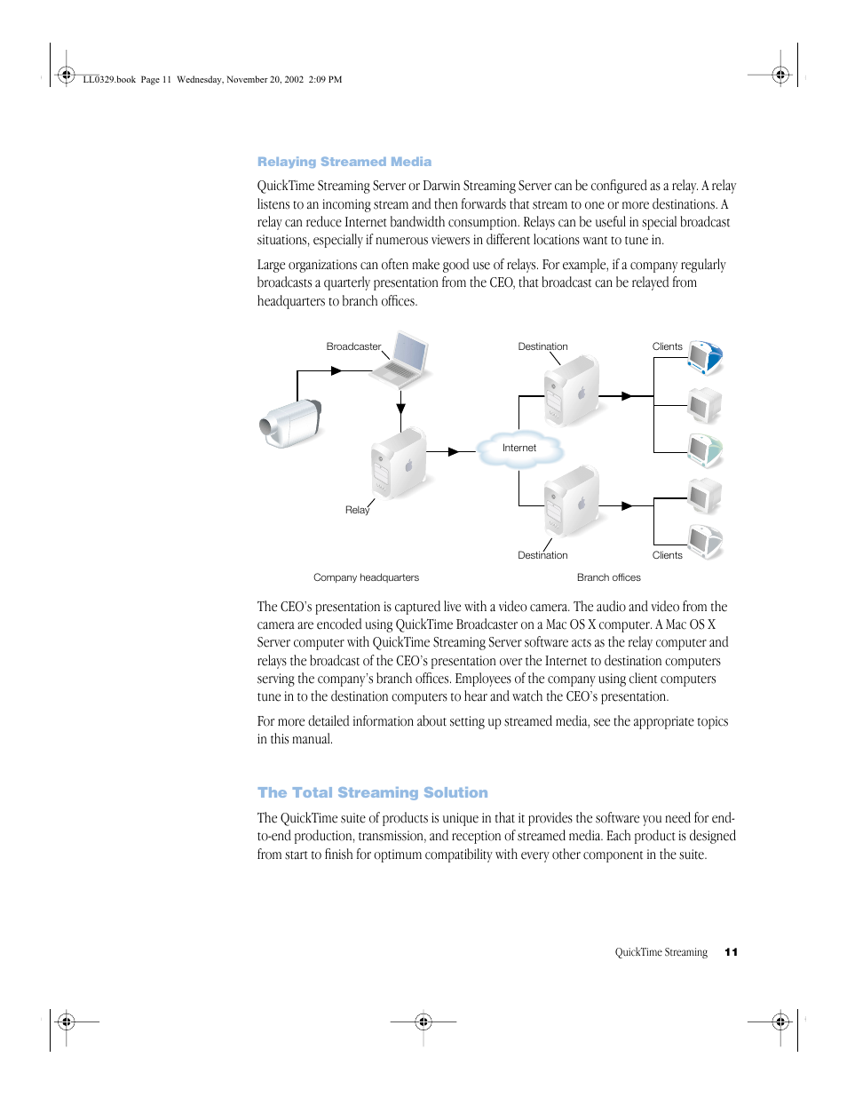 Relaying streamed media, The total streaming solution, Relaying streamed media 11 | The total streaming solution 11 | Apple QuickTime (Darwin) Streaming Server User Manual | Page 11 / 86