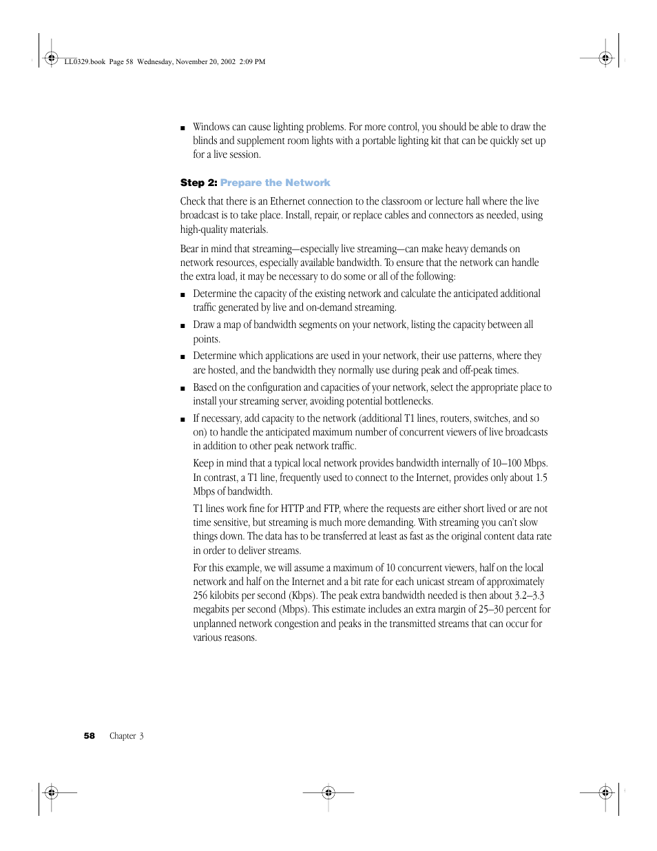 Step 2: prepare the network | Apple QuickTime (Darwin) Streaming Server User Manual | Page 58 / 86