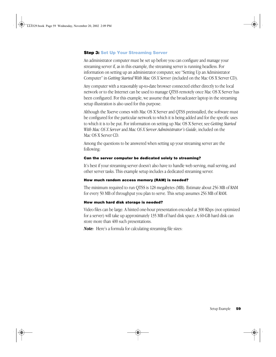 Step 3: set up your streaming server | Apple QuickTime (Darwin) Streaming Server User Manual | Page 59 / 86