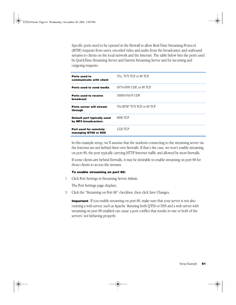 Apple QuickTime (Darwin) Streaming Server User Manual | Page 61 / 86