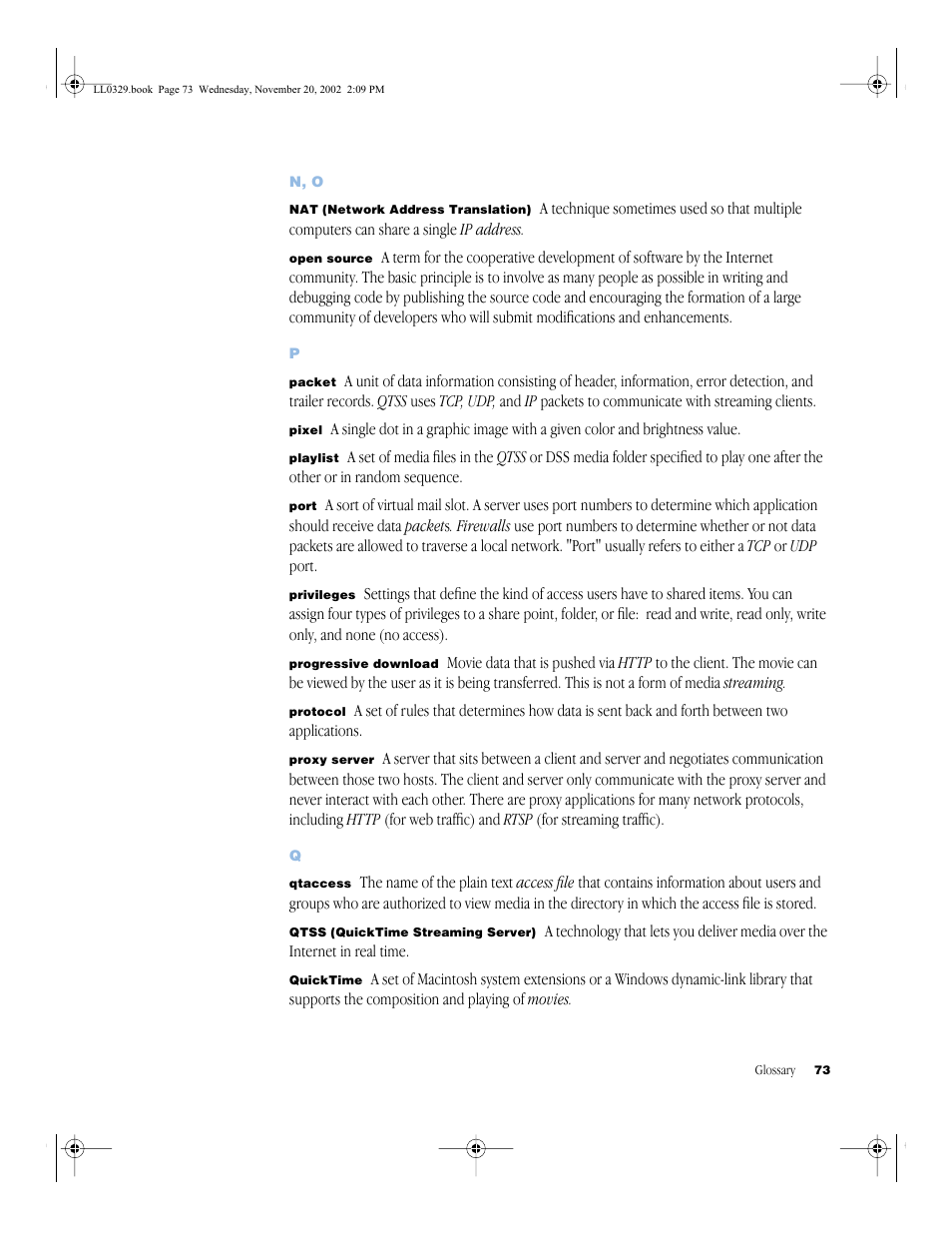 Apple QuickTime (Darwin) Streaming Server User Manual | Page 73 / 86