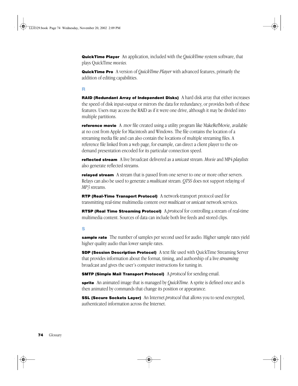 Apple QuickTime (Darwin) Streaming Server User Manual | Page 74 / 86