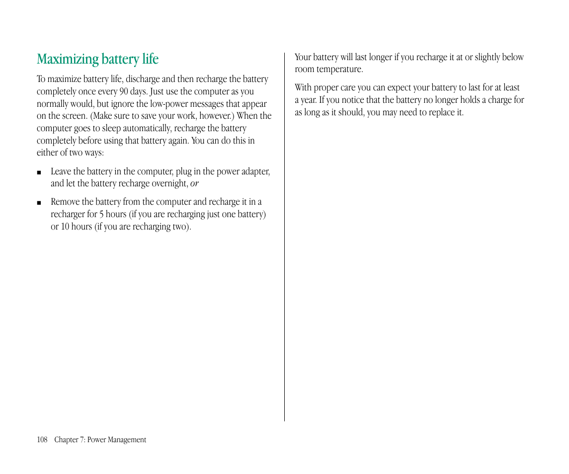 Maximizing battery life | Apple Macintosh PowerBook 145B User Manual | Page 123 / 304