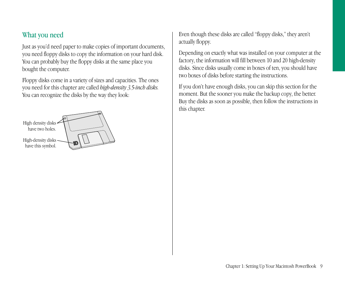 What you need | Apple Macintosh PowerBook 145B User Manual | Page 25 / 304