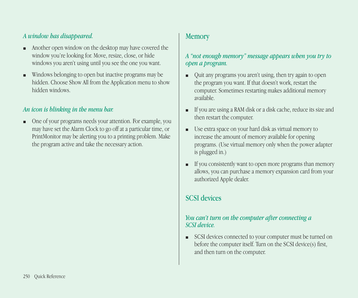 Scsi devices | Apple Macintosh PowerBook 145B User Manual | Page 262 / 304