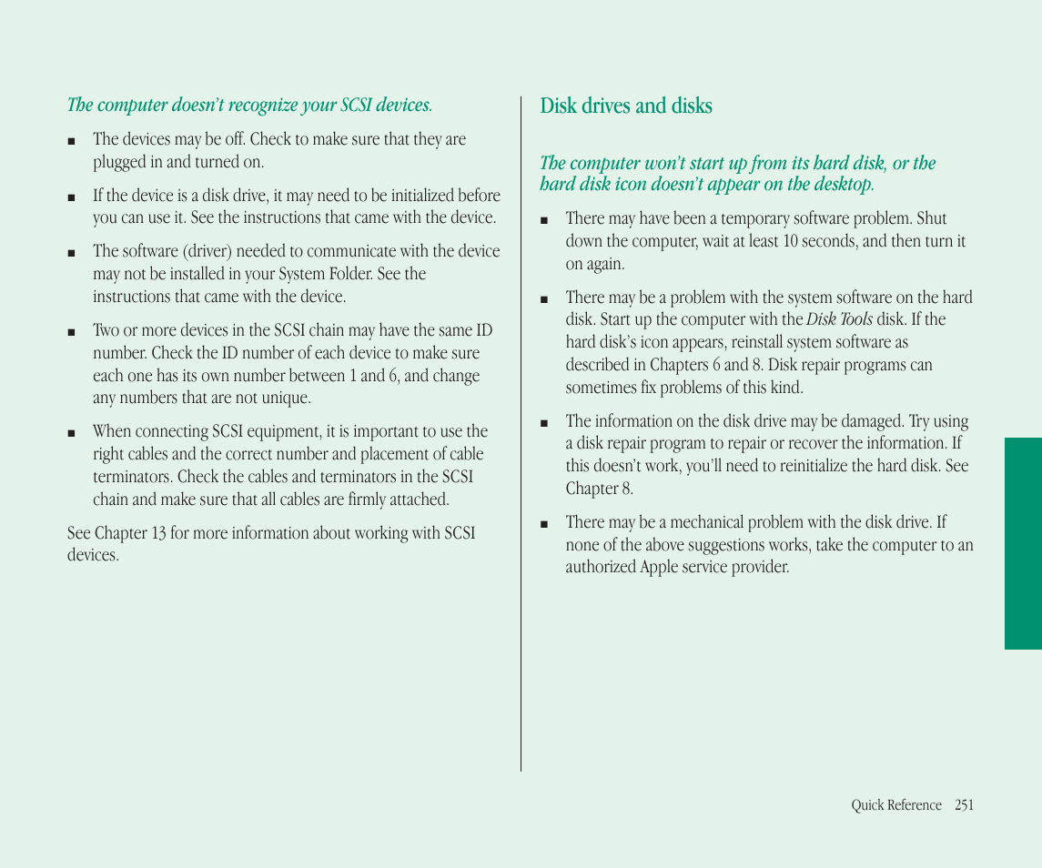 Disk drives and disks | Apple Macintosh PowerBook 145B User Manual | Page 263 / 304