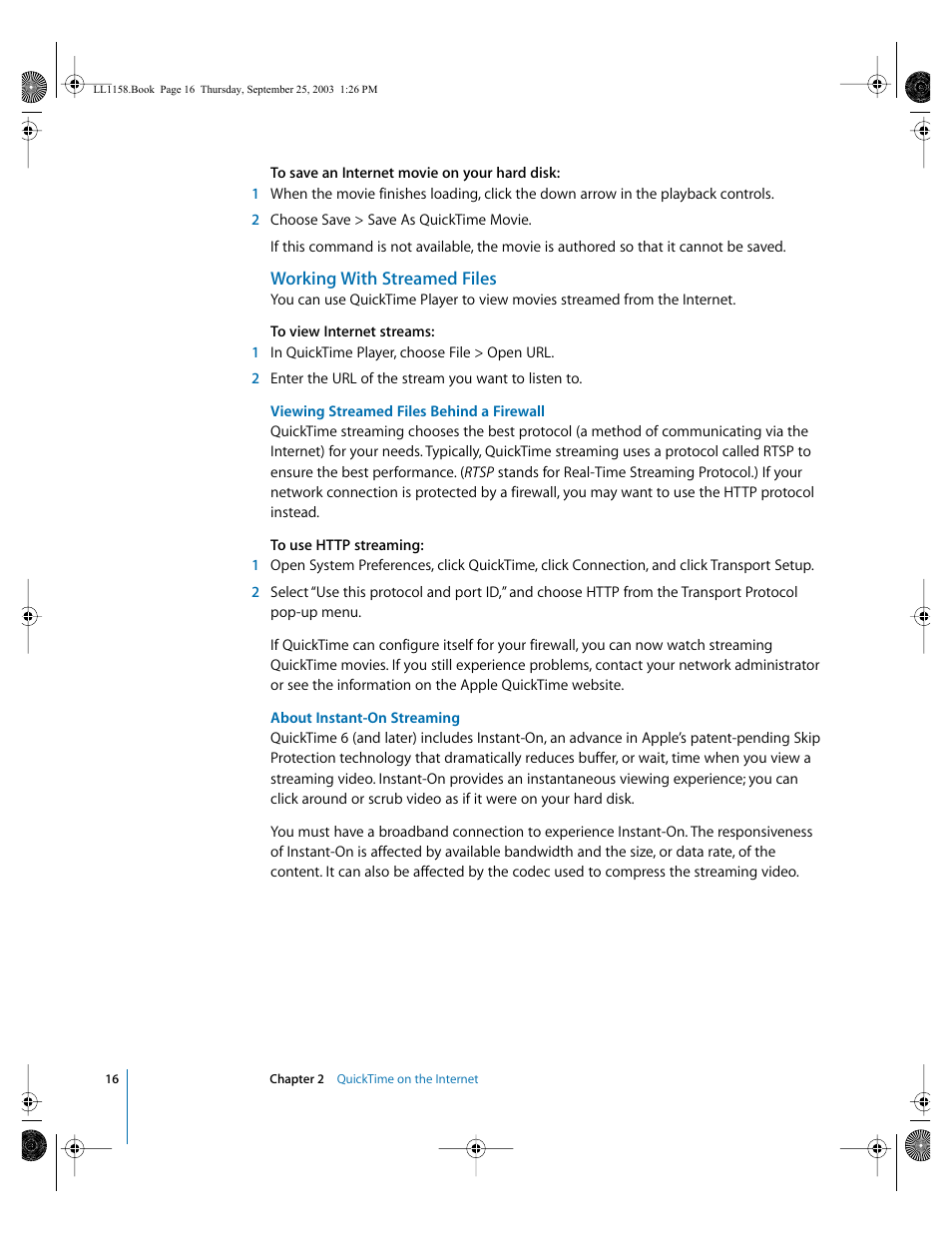 Working with streamed files | Apple QuickTime 6.4 User Manual | Page 16 / 50