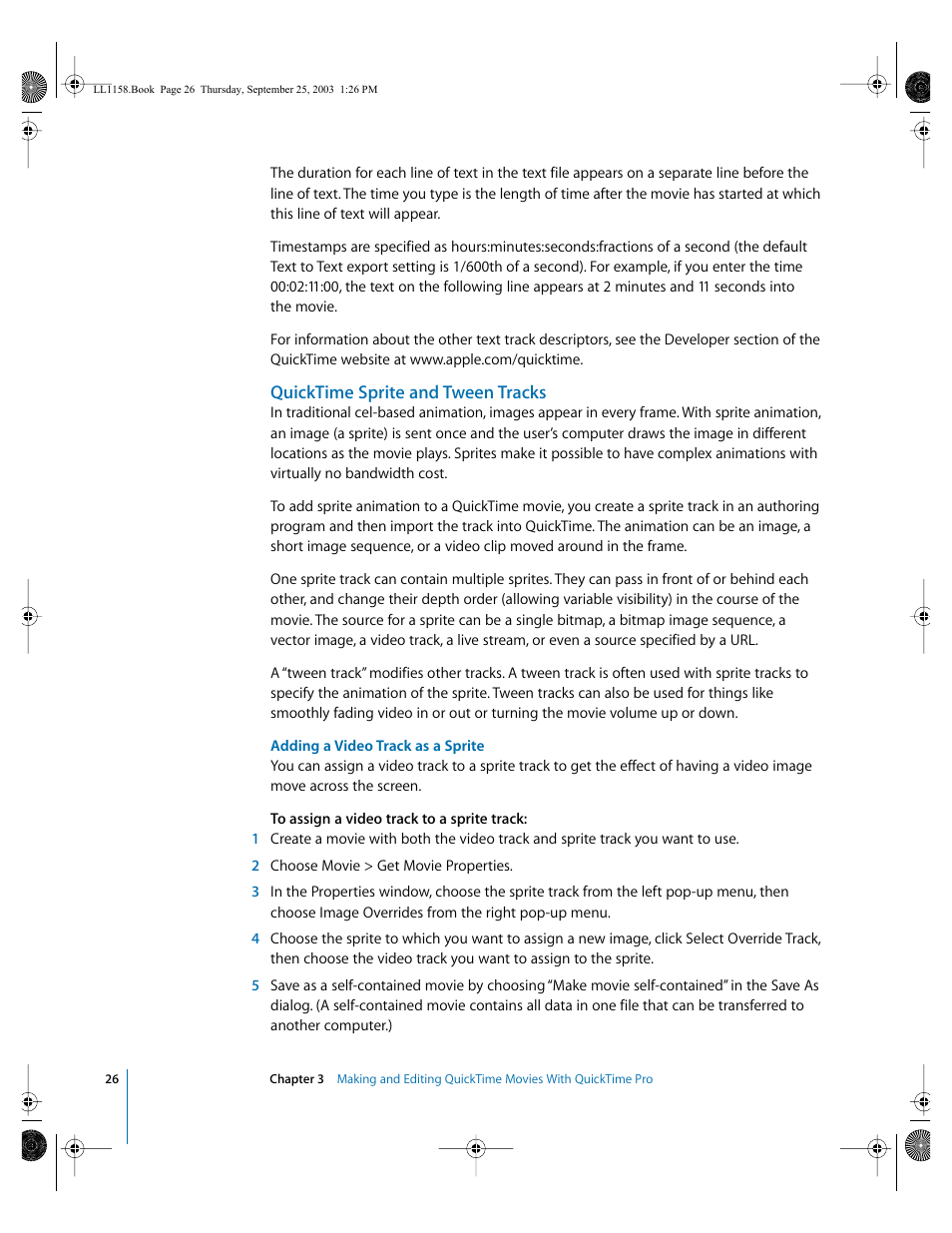 Quicktime sprite and tween tracks | Apple QuickTime 6.4 User Manual | Page 26 / 50
